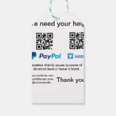Étiquettes-cadeau Donation Collection conseil pot ajouter votre q r  (Dos)
