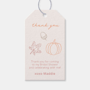 Étiquettes-cadeau Doodle Fall Feuilles Fête des mariées Favoriser Ta
