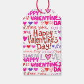 Étiquettes-cadeau Doodles Heureuses Saintes-Valentin (Devant)