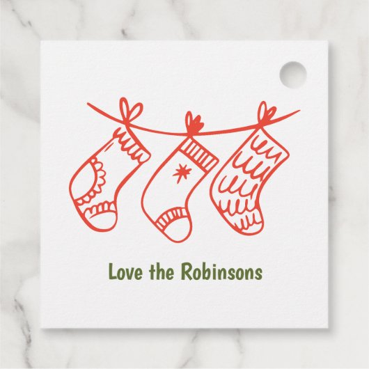 Étiquettes Cadeau Doodles of Joy Hand-Drawn Christmas (Dos)