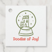 Étiquettes Cadeau Doodles of Joy Hand-Drawn Christmas (Devant)