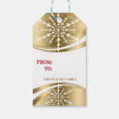 Étiquettes-cadeau Doré géométrique moderne & Flèches de Noël Blanche (Dos)