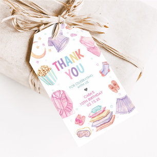 Étiquettes-cadeau Dormir sur la fête d'anniversaire Favoriser les ét