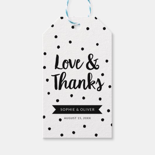 Étiquettes-cadeau Dots Love and Thanks (Devant)