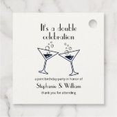 Étiquettes Cadeau Double blanche moderne célébrations Anniversaire c (Dos)