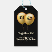 Étiquettes-cadeau Double célébration Junior Or et Noir (Dos)