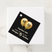 Étiquettes Cadeau Double célébration Junior Or et Noir (En situation)