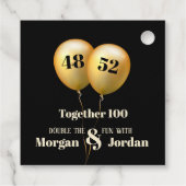 Étiquettes Cadeau Double célébration Junior Or et Noir (Dos)