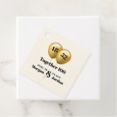 Étiquettes Cadeau Double célébration Junior Or et Noir (En situation)