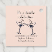 Étiquettes Cadeau Double rose moderne fête l'anniversaire conjoint (Dos)