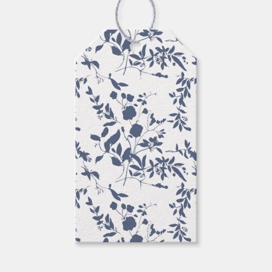 Étiquettes-cadeau Doublure d'enveloppe à feuillage bleu (Devant)