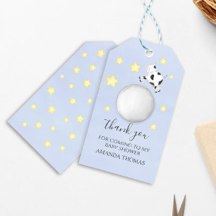 Étiquettes-cadeau Douce Baby Shower Blue Comptine