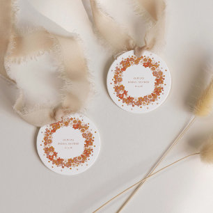 Étiquettes Cadeau Douce Bohème Orange Floral Mariage sur mesure