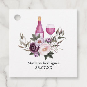 Étiquettes Cadeau Douce Bridal Shower Floral en Velours Profond 