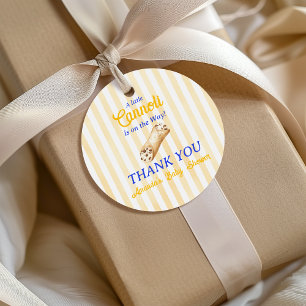 Étiquettes Cadeau Douce Cannoli Jaune Bleu Baby Shower Italien