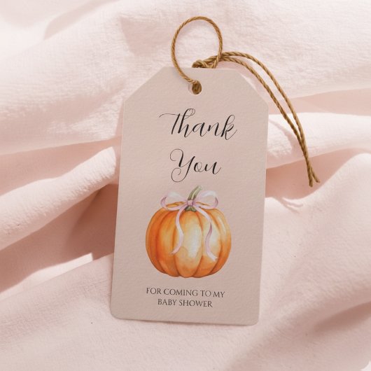 Étiquettes-cadeau Douce Fête Bébé Petite Fille Citrouille