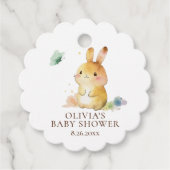 Étiquettes Cadeau Douce Fête de Bébé Lapin Mignon (Devant)