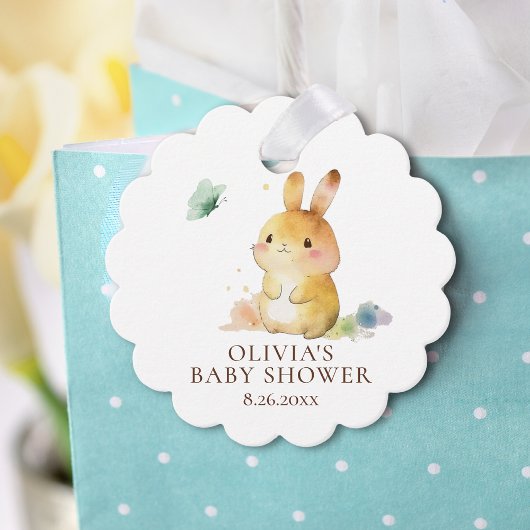 Étiquettes Cadeau Douce Fête de Bébé Lapin Mignon