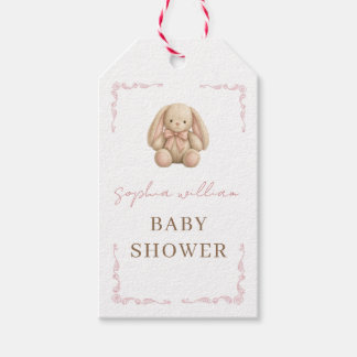 Étiquettes-cadeau Douce Fête de Naissance Lapin Aquarelle