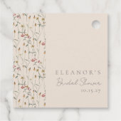 Étiquettes Cadeau Douce Fête Florale de Mariage sur le thème des Fle (Dos)