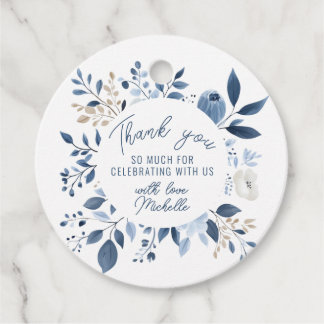 Étiquettes Cadeau Douce Lessive Bleue Florale Bohème Lavis Mariage