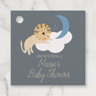 Étiquettes Cadeau Douce Lune Nuage Lion Baby Shower 