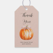 Étiquettes-cadeau Douce petite fille citrouille Baby Shower (Dos)