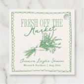 Étiquettes Cadeau Douce Réception de Mariage Verte (Dos)