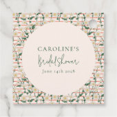 Étiquettes Cadeau Douce Retro Florale Vert Mariée Custom (Dos)