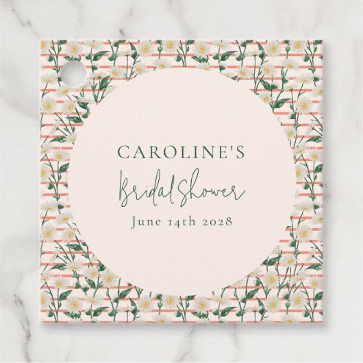 Étiquettes Cadeau Douce Retro Florale Vert Mariée Custom (Devant)