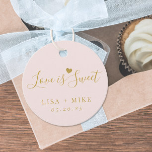 Étiquettes Cadeau Douce Rose L'amour est doux Mariage