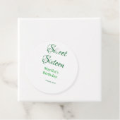 Étiquettes Cadeau Douce Seize nom date calligraphie boho rétro (En situation)