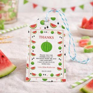 Étiquettes-cadeau Douce Un dans une Pastèque Fête d'anniversaire de