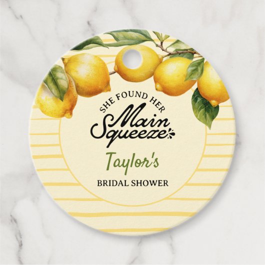 Étiquettes Cadeau Douceur de Mariée au Citron  (Devant)