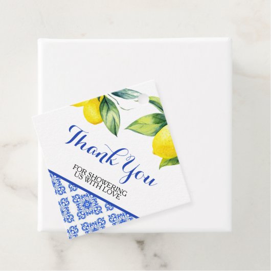 Étiquettes Cadeau Douche citron (En situation)