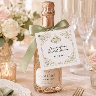 Étiquettes Cadeau Douche de Mariage Pastel Rococo Aquarelle