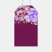 Étiquettes-cadeau Douche de Merci de fleurs d'aquarelle violette (Dos)