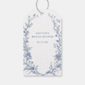 Étiquettes-cadeau Douche d'écran à Fête des mariées bleue (Dos)