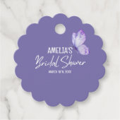 Étiquettes Cadeau Douche nuptiale à papillon jaune aquarelle (Devant)