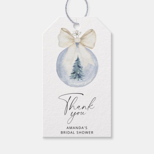 Étiquettes-cadeau Douche nuptiale d'hiver merci tag (Devant)