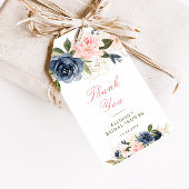 Étiquettes-cadeau Douche nuptiale rose et bleu marine