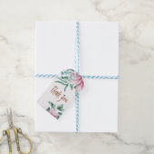 Étiquettes-cadeau Douche nuptiale rose floral en cuivre Merci (Avec de laficelle)