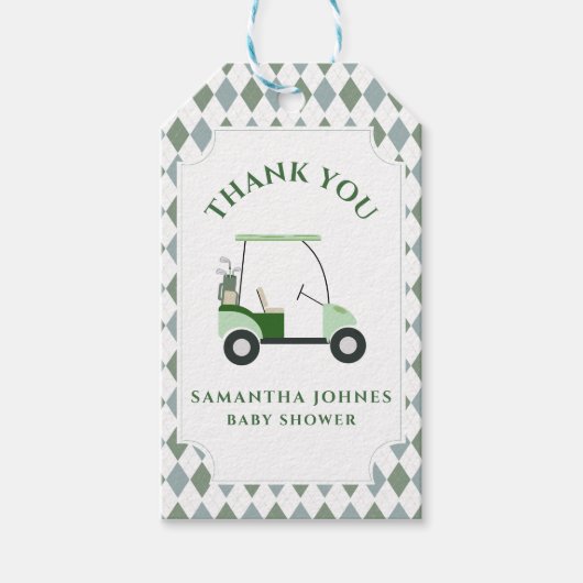 Étiquettes-cadeau Douche pour bébé de golf moderne (Devant)