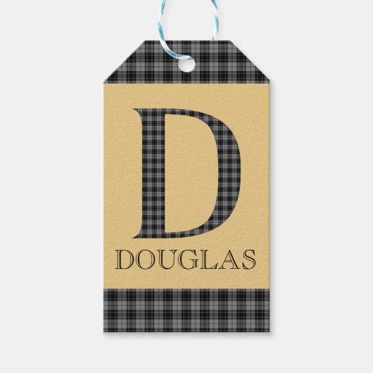Étiquettes-cadeau Douglas Tartan Monogram D (Devant)
