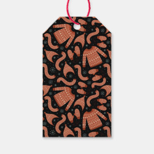 Étiquettes-cadeau Douille de Noël moche Casquette Scarf Rouge Blanc