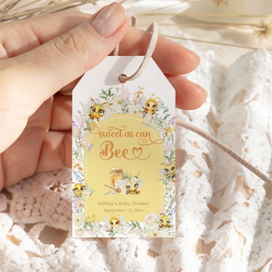 Étiquettes-cadeau Doux comme peut Bee Bumble Bee Baby shower