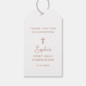 Étiquettes-cadeau Doux et Simple | Rose Gold Première Sainte Communi (Devant)