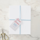 Étiquettes-cadeau Douze ans rose nom date calligraphie boho bleu (Avec de laficelle)