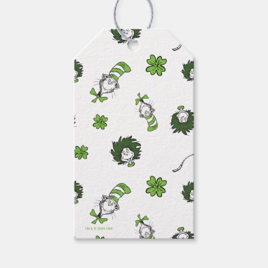 Étiquettes-cadeau Dr Seuss | Chat dans le Motif Casquette Clover (Devant)