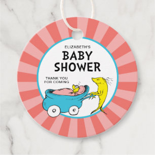 Étiquettes Cadeau Dr Seuss   Un poisson - Baby shower fille
